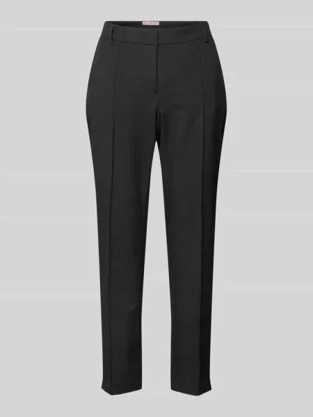 Spodnie materiałowe o kroju slim fit w kant Christian Berg Woman Selection czarne