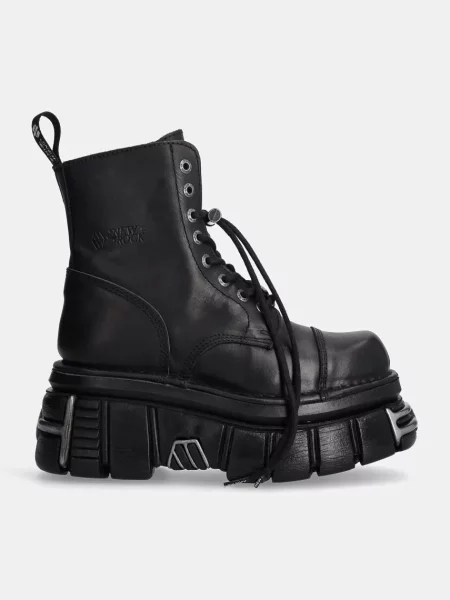 New Rock bocanci de piele Nomada Negro + Tower Negro Acero negru
