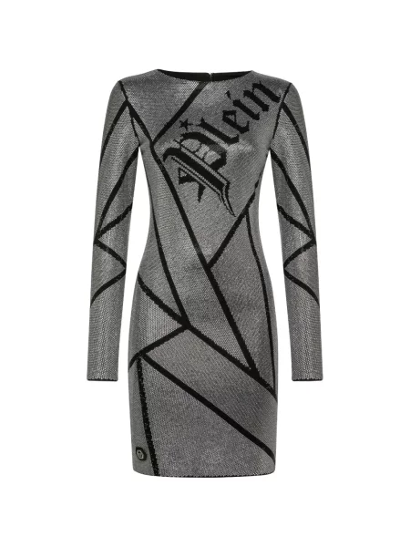Rochie mini Philipp Plein cu imagine negru