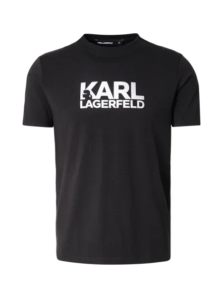 Karl Lagerfeld Tričko svetlosivá čierna