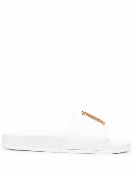 Papuci Dsquared2 fără toc alb