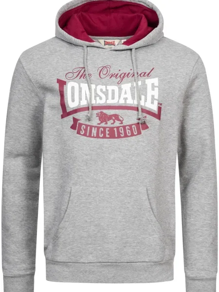 Pulover Lonsdale s kapuco siva