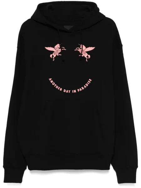 Hanorac cu glugă Givenchy cu broderie din fleece negru