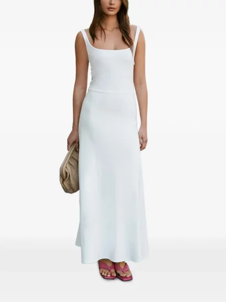 Rochie maxi Marcella de costum alb