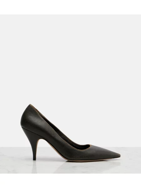Pantofi cu toc The Row din piele maro