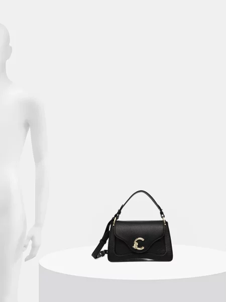 Coccinelle чанта crossbody дамска от кожа черно
