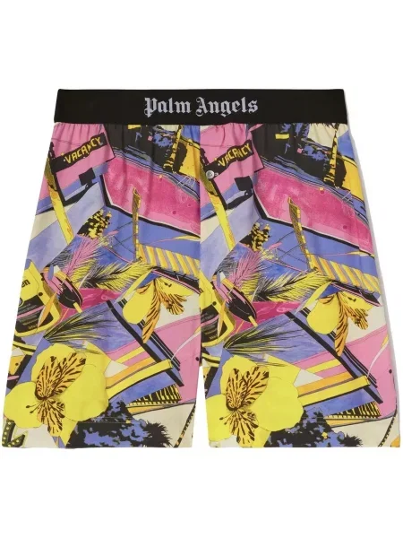 Pantaloni scurți Palm Angels cu model floral cu imagine roz
