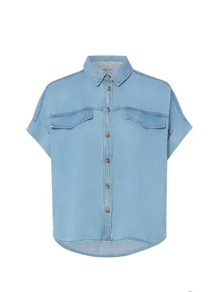 Nümph Dżinsowa bluzka Nuelida Kobiety Lyocell jednolity 34 niebieski