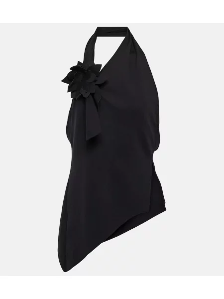 Top Coperni cu model floral cu gât halter negru
