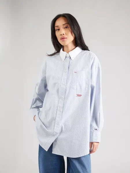 Tommy Jeans Marškiniai Oversize mėlyna