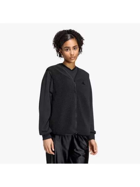 Vestă adidas City Tech High Pile Fleece Vest Black L negru