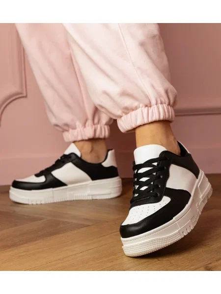 Sneakerși Gemre cu platformă negru