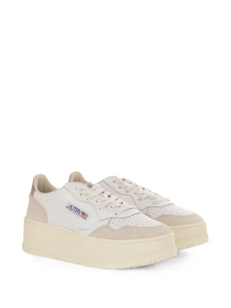 Sneakerși Autry din piele de căprioară cu platformă alb