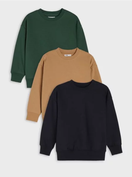 Sinsay mikiny crewneck 3 pack vícebarevná