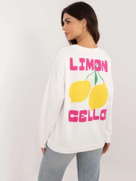 Bluză Fashionhunters cu imagine alb
