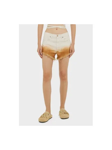 Wielobarwność szorty jeansowe Alanui gradientowe białe