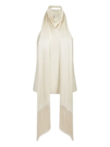 Top Nina Ricci cu franjuri cu gât halter