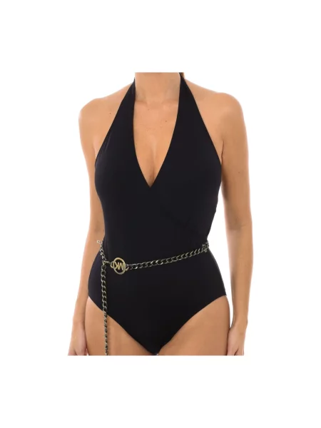 Stroj jednoczęściowy Michael Kors z dekoltem halter czarny