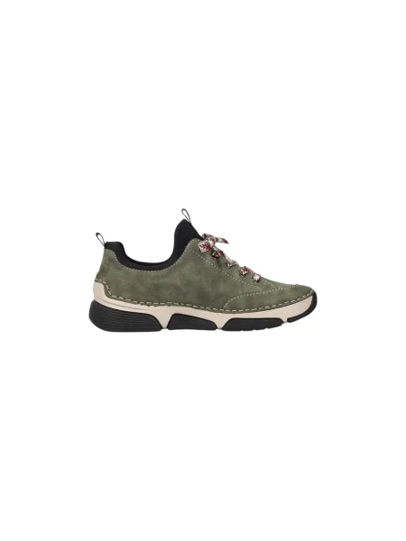 Sneakerși Rieker cu șireturi verde