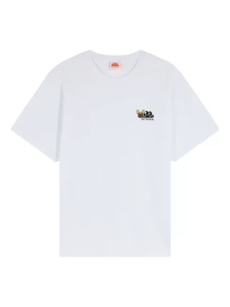 Siuvinėtas marškinėliai Sundek balta
