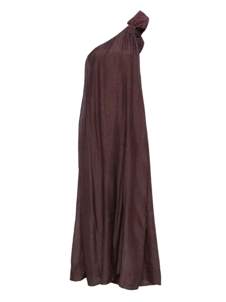 Sukienka Mes Demoiselles na jednym ramieniu garniturowa fioletowa