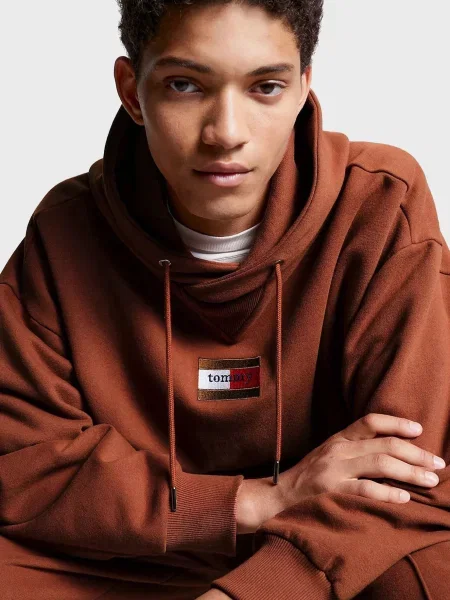 Дитяче худі Tommy Jeans коричневе