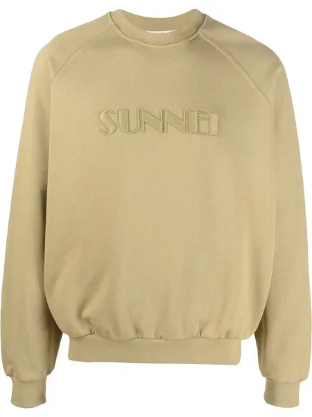 Hanorac crewneck Sunnei cu broderie verde
