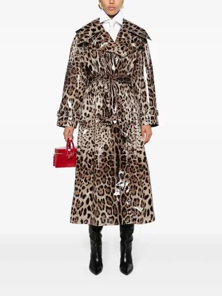 Raštuotas trenčas Dolce & Gabbana leopardinis