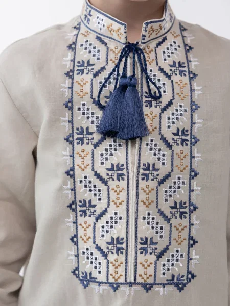 Детская рубашка Folk Moda серая