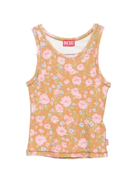 Top Diesel cu model floral cu imagine cu nervuri maro