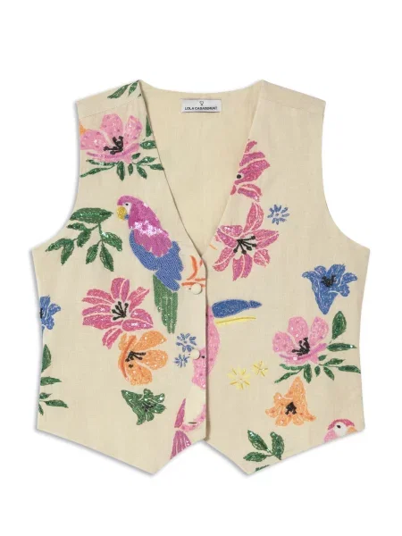 Lola Casademunt Vestă fildeş verde / roz albastru