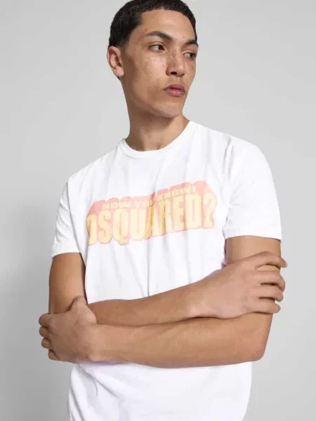 T-shirt z nadrukiem z logo Dsquared2 biała