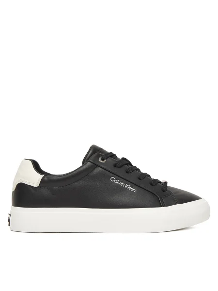Sneakers Calvin Klein Vulc Lace Up Lth/Moire Bt negru