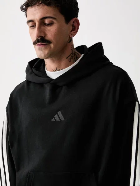 Суичър с качулка Adidas с качулка черно