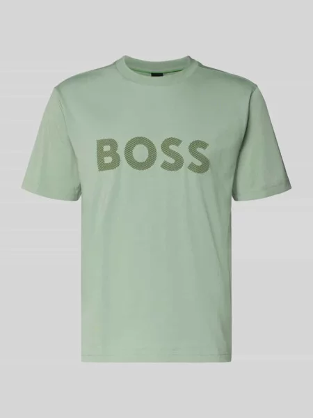 T-shirt o kroju regular fit z mieszanki bawełny model ‘ICONIC’ Boss Green