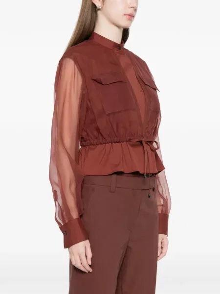 Sznurek ściągający bluzka Brunello Cucinelli brązowa