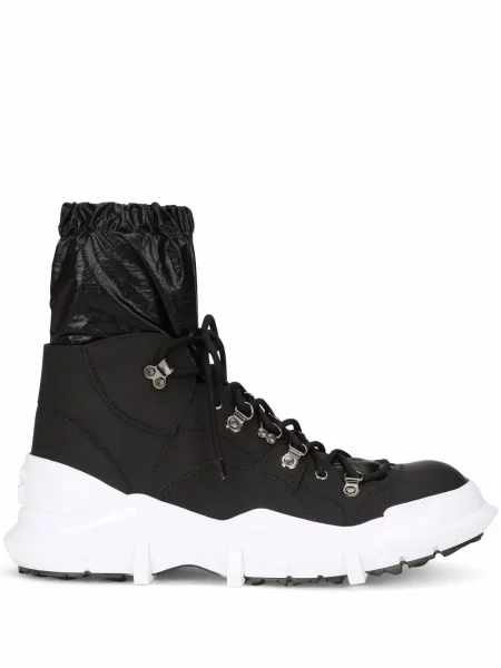 Botine Dolce & Gabbana cu șireturi din dantelă negru