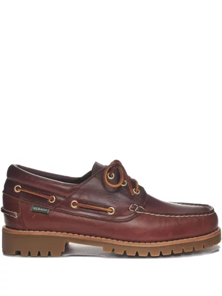 Pantofi loafer Sebago cu șireturi din piele maro