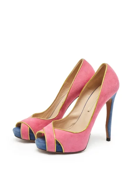 Pantofi cu toc Nicholas Kirkwood din piele de căprioară roz