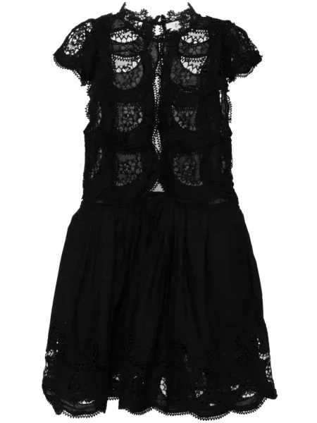 Rękaw z falbanką sukienka Sea garniturowa czarna