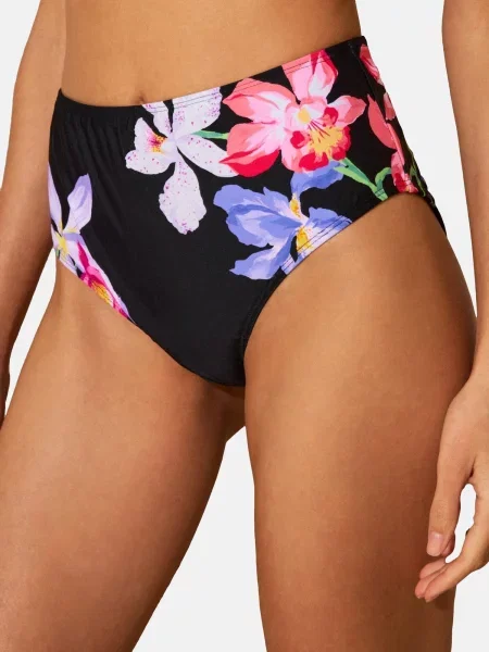Love & roses Slip costum de baie mov pastel / mov deschis / roz deschis negru
