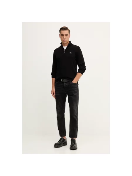 Lacoste sweter z półgolfem czarny