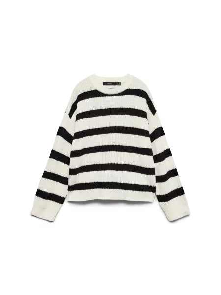 VERO MODA Pulover VMLEA negru alb