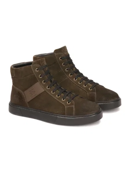 Sneakersy Kazar sznurowane zamszowe zielone