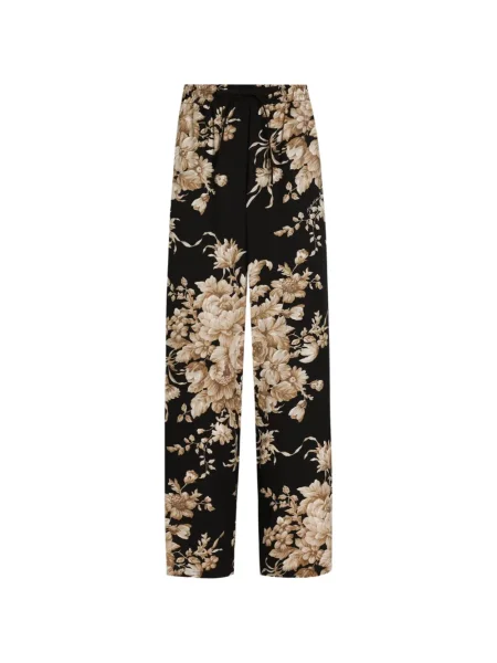 Pantaloni Dolce & Gabbana cu model floral cu imagine negru
