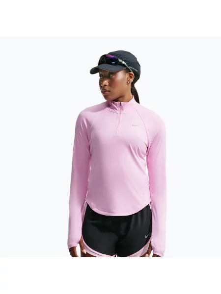 Bluză pentru femei de alergare Nike Tempo Dri-Fit Zip pink rise roz
