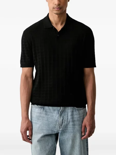 Tricou polo Armani Exchange în carouri negru
