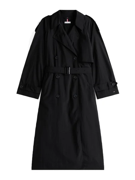 Trenčkot Tommy Hilfiger črna