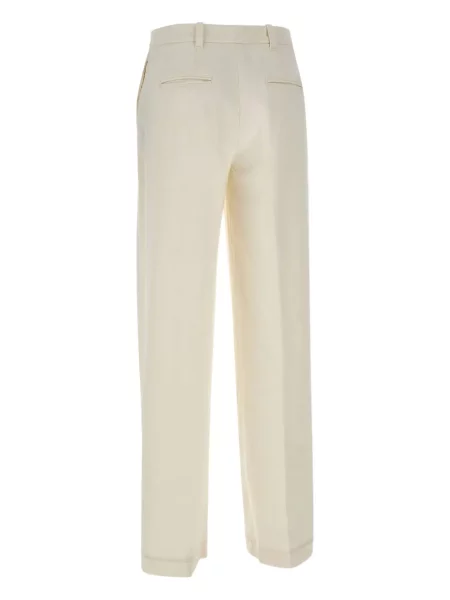 Pantaloni Eleventy plisate alb