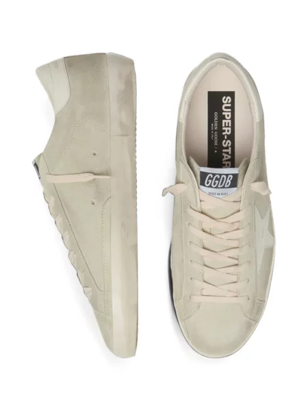 Sneakerși Golden Goose din piele de căprioară alb